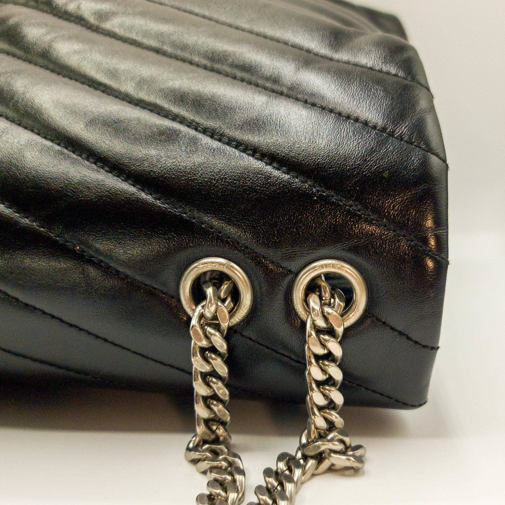Loulou Large Black Leather