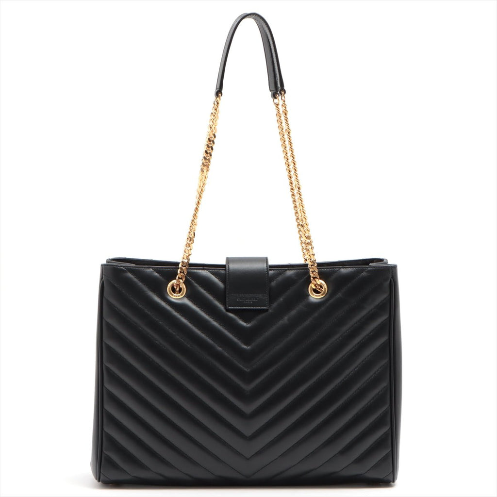 Loulou Large Black Leather Tote