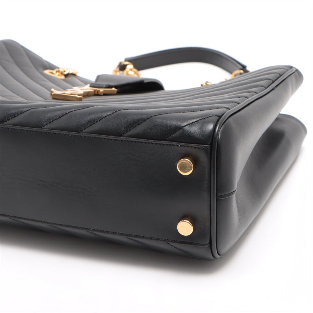 Loulou Large Black Leather Tote