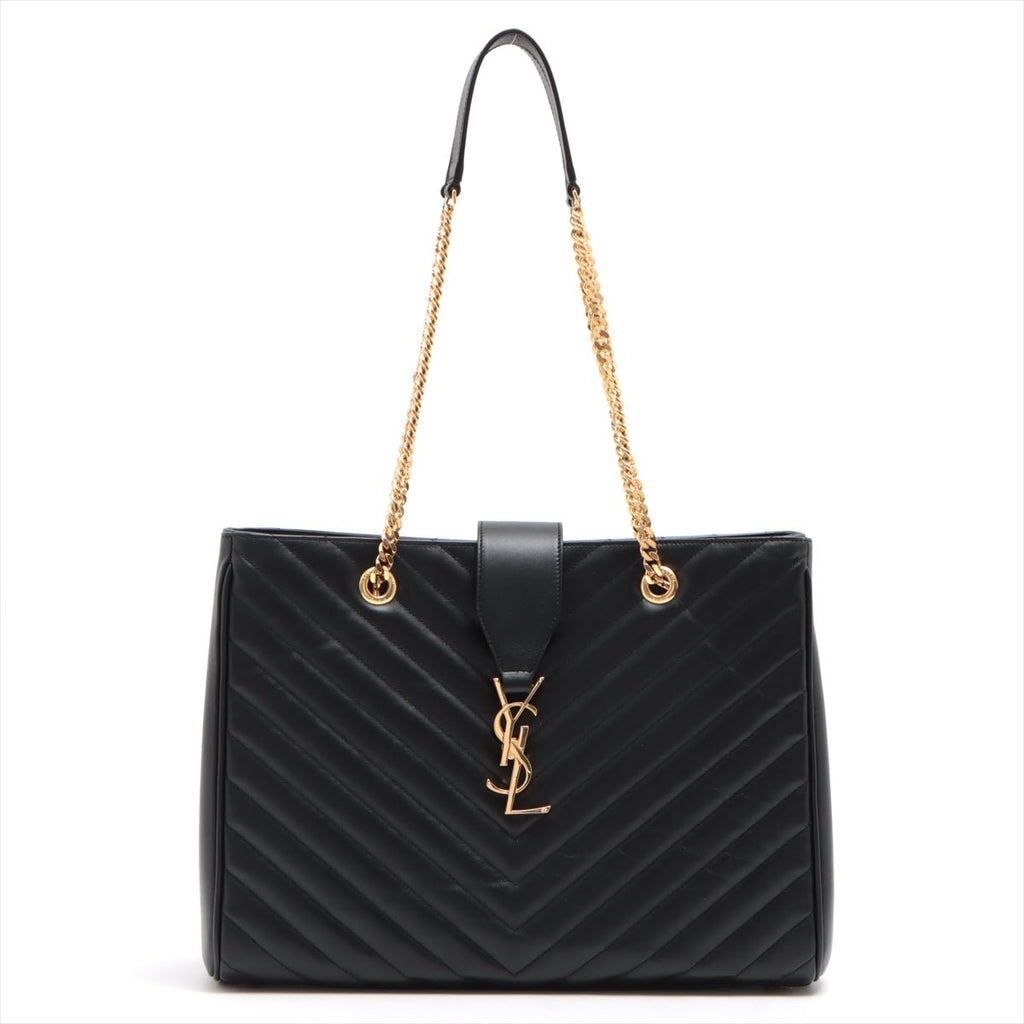 Loulou Large Black Leather Tote