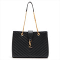 Loulou Large Black Leather Tote