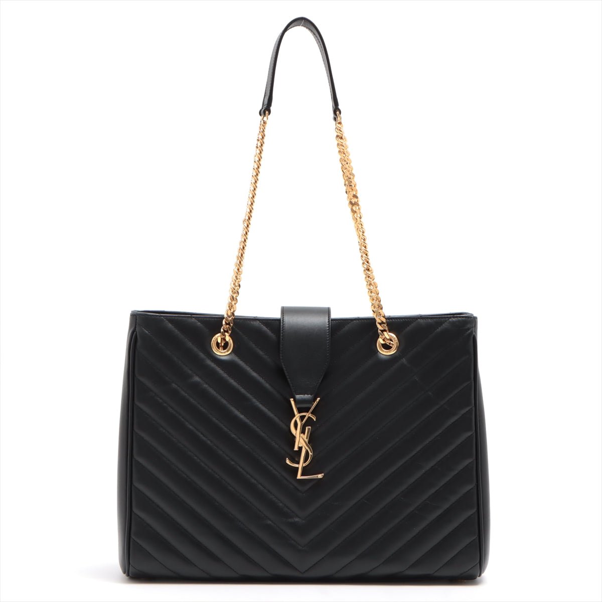 Loulou Large Black Leather Tote