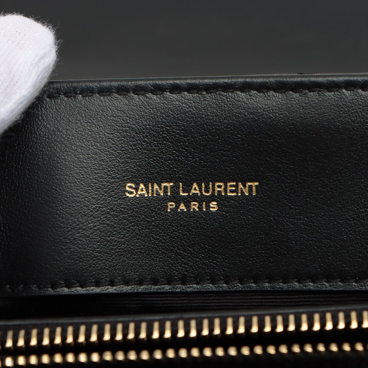 Loulou Medium Chain in Black Quilted "Y" Leather