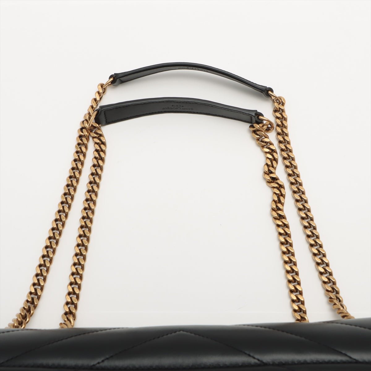 Loulou Medium Chain in Black Quilted "Y" Leather