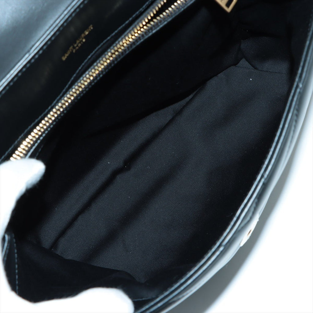 Loulou Medium Chain in Black Quilted "Y" Leather