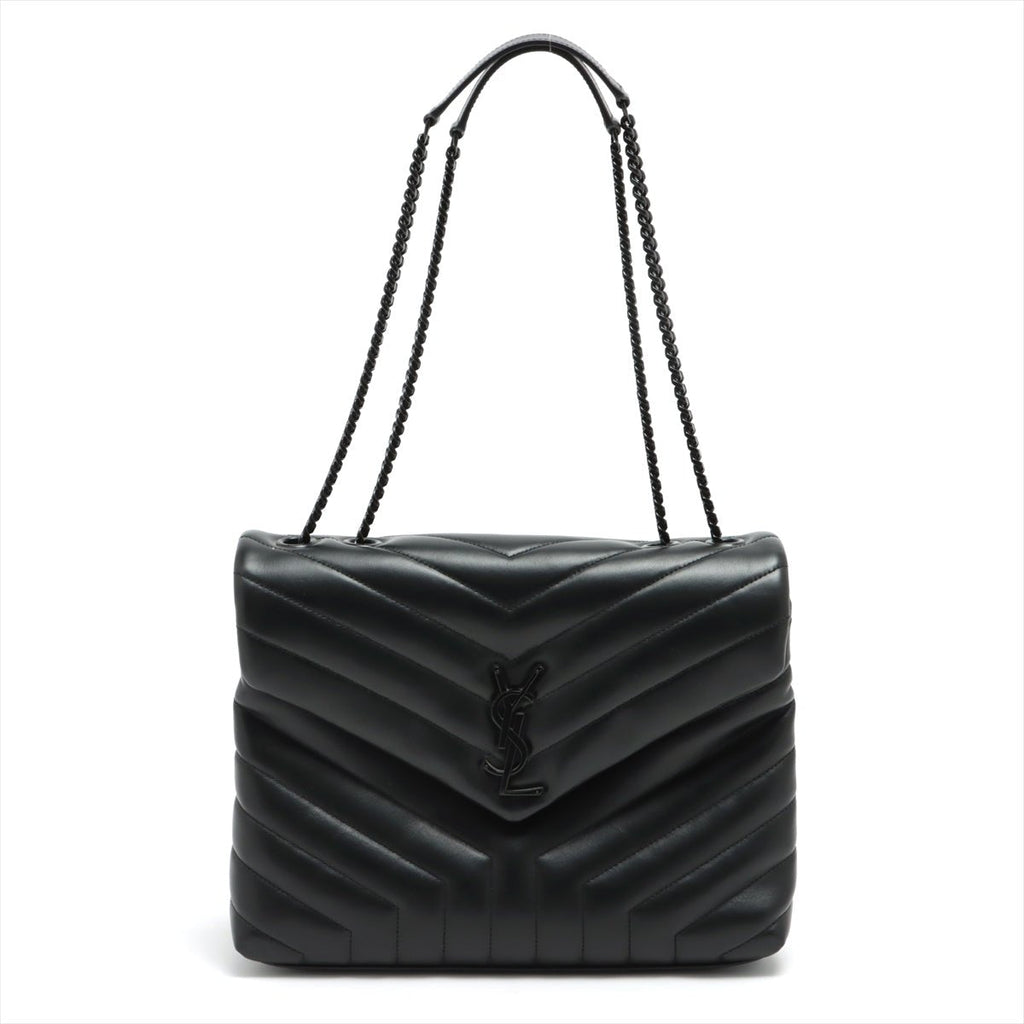 Loulou Medium Quilted "Y" Leather Black Bag