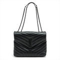Loulou Medium Quilted "Y" Leather Black Bag