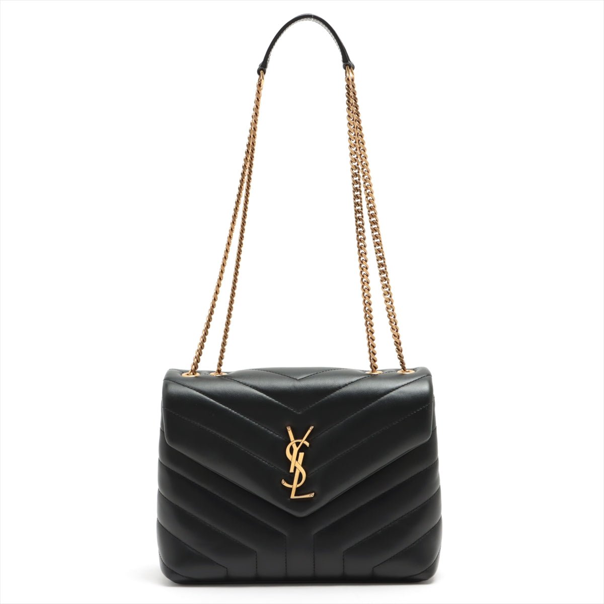 Loulou Small Chain Black Leather