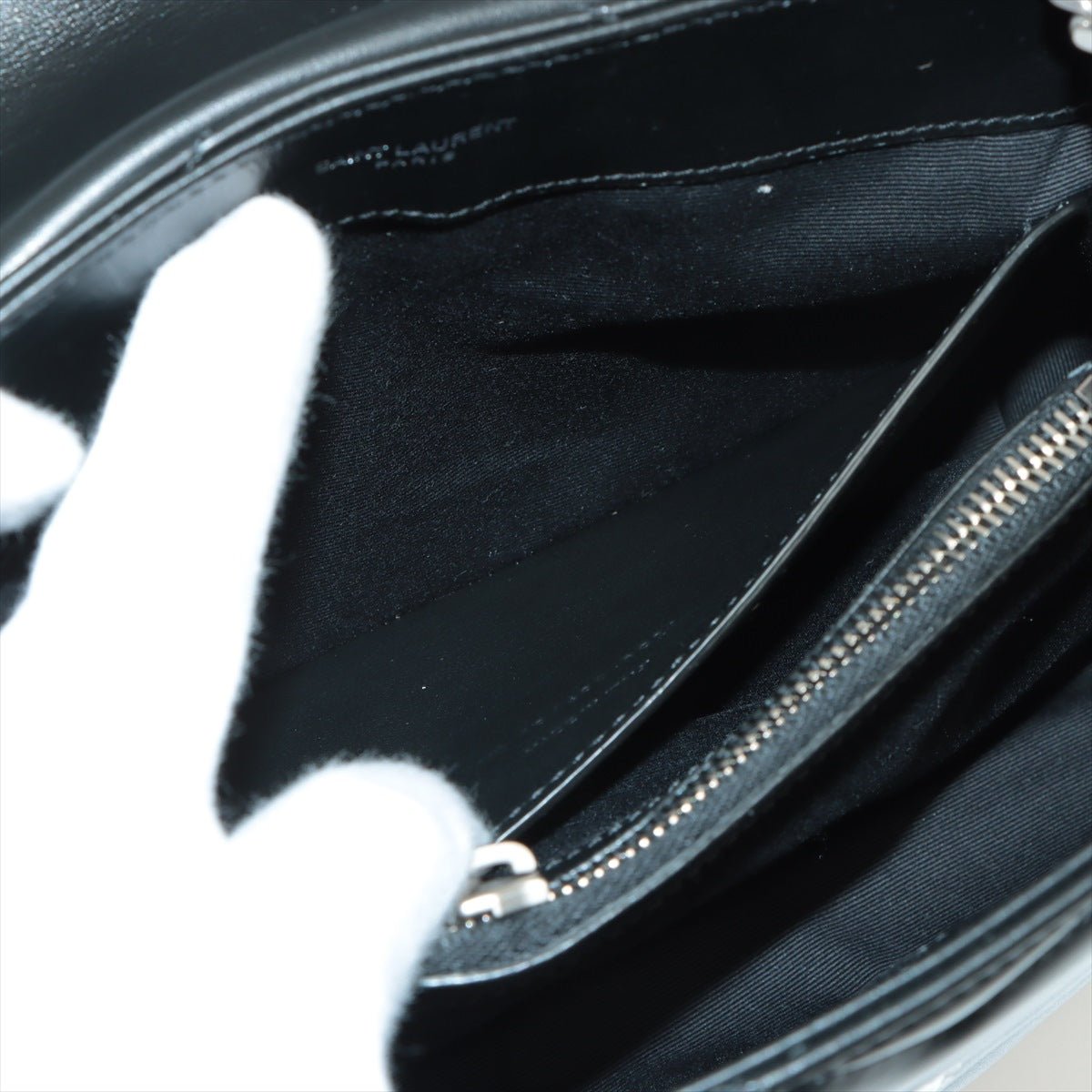 Loulou Small Chain Black Leather