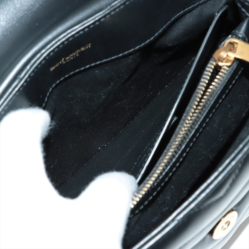 Loulou Small Chain Black Leather