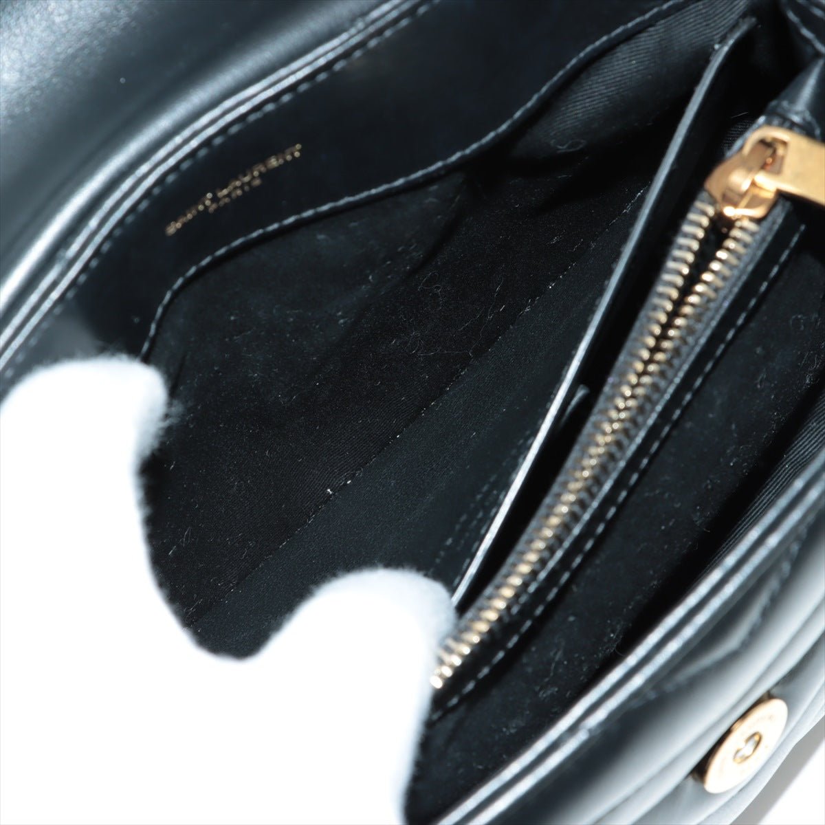 Loulou Small Chain Black Leather