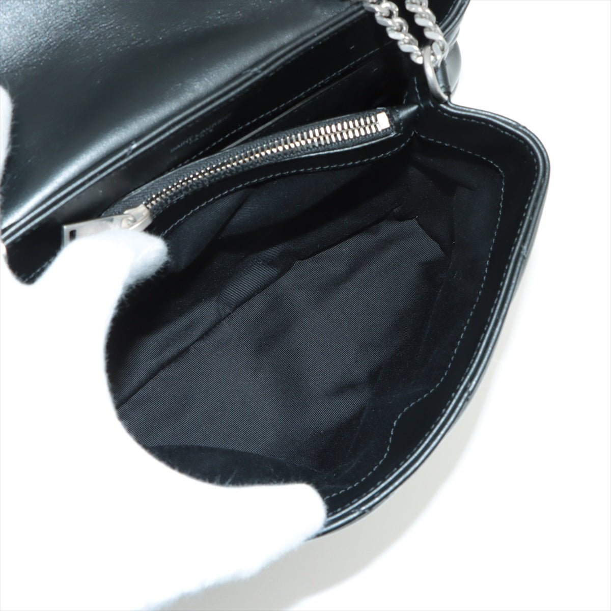 Loulou Small Chain Black Leather