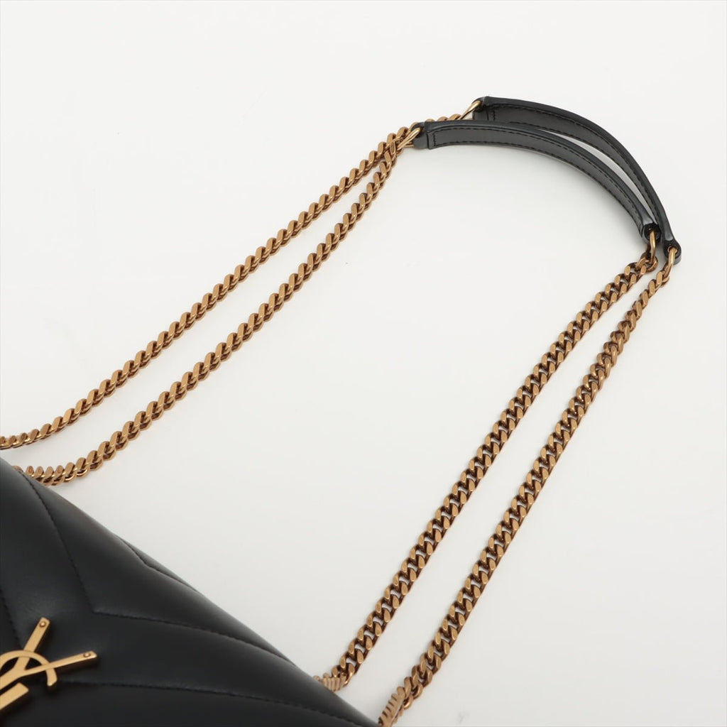 Loulou Small Chain Black Leather