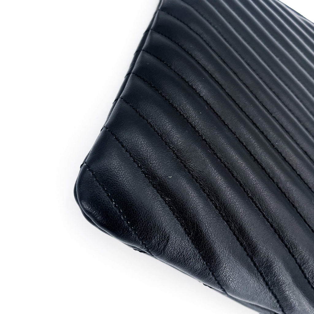New Jolie Black Leather Clutch