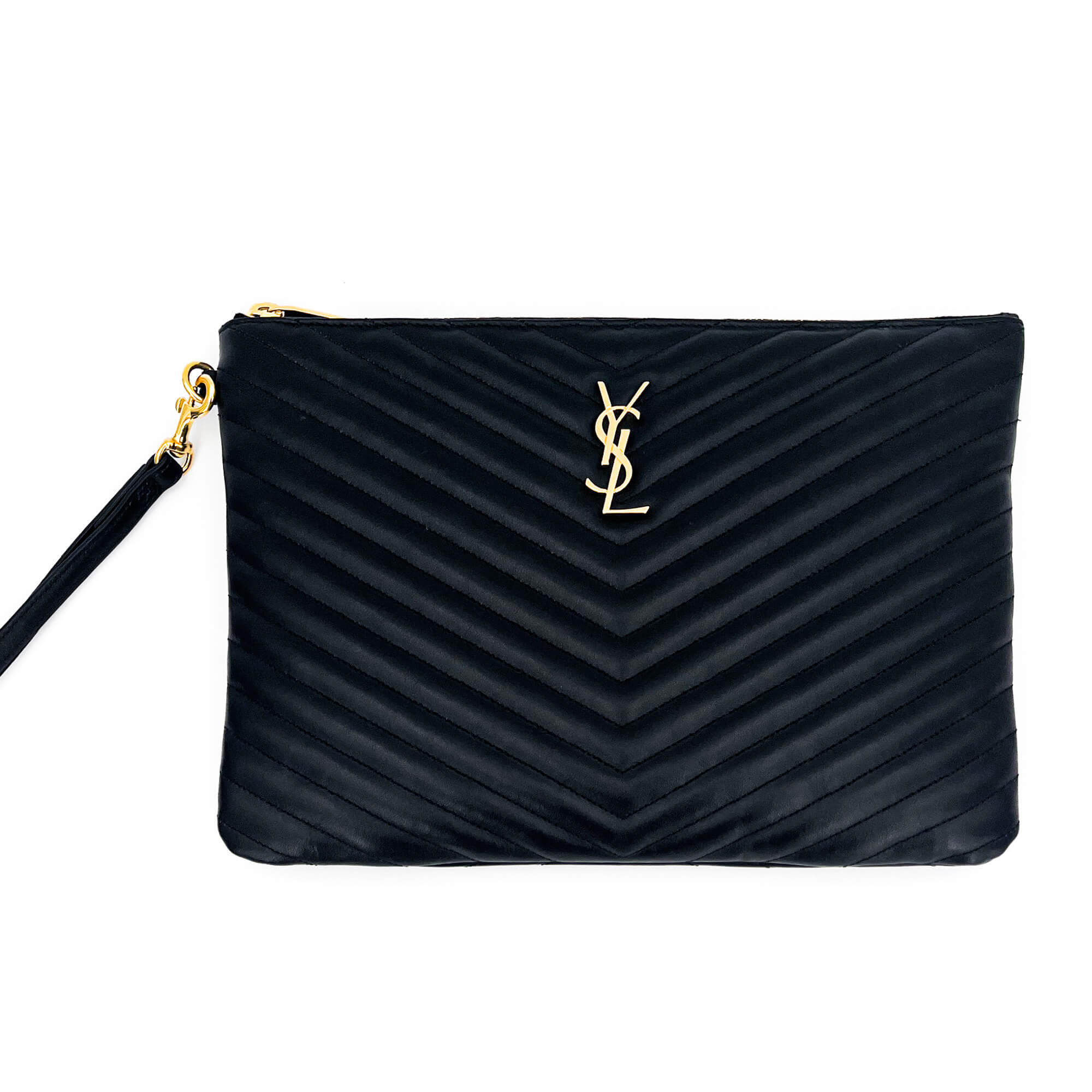 New Jolie Black Leather Clutch