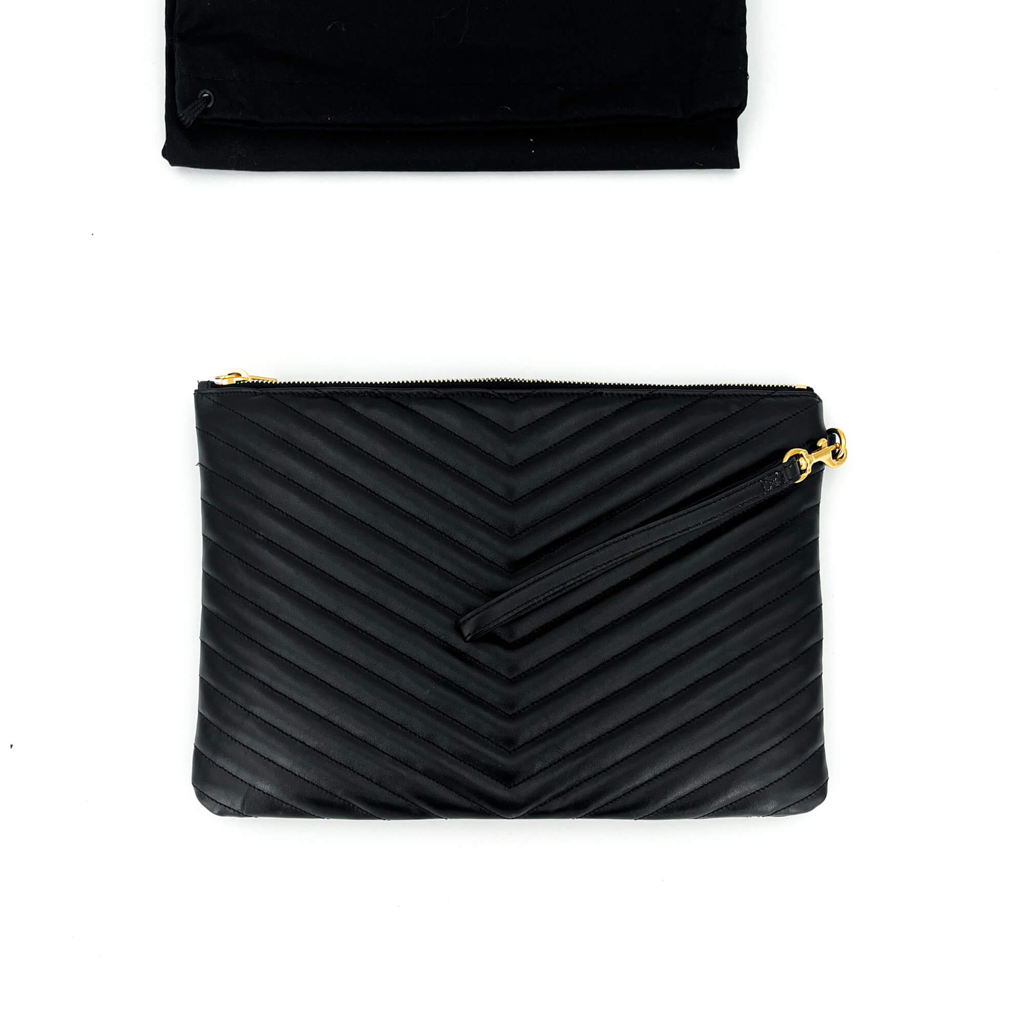 New Jolie Black Leather Clutch