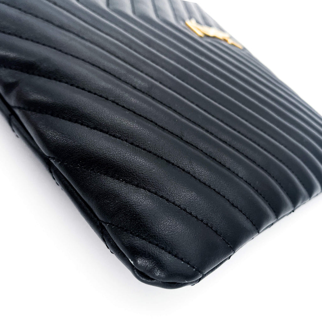 New Jolie Black Leather Clutch