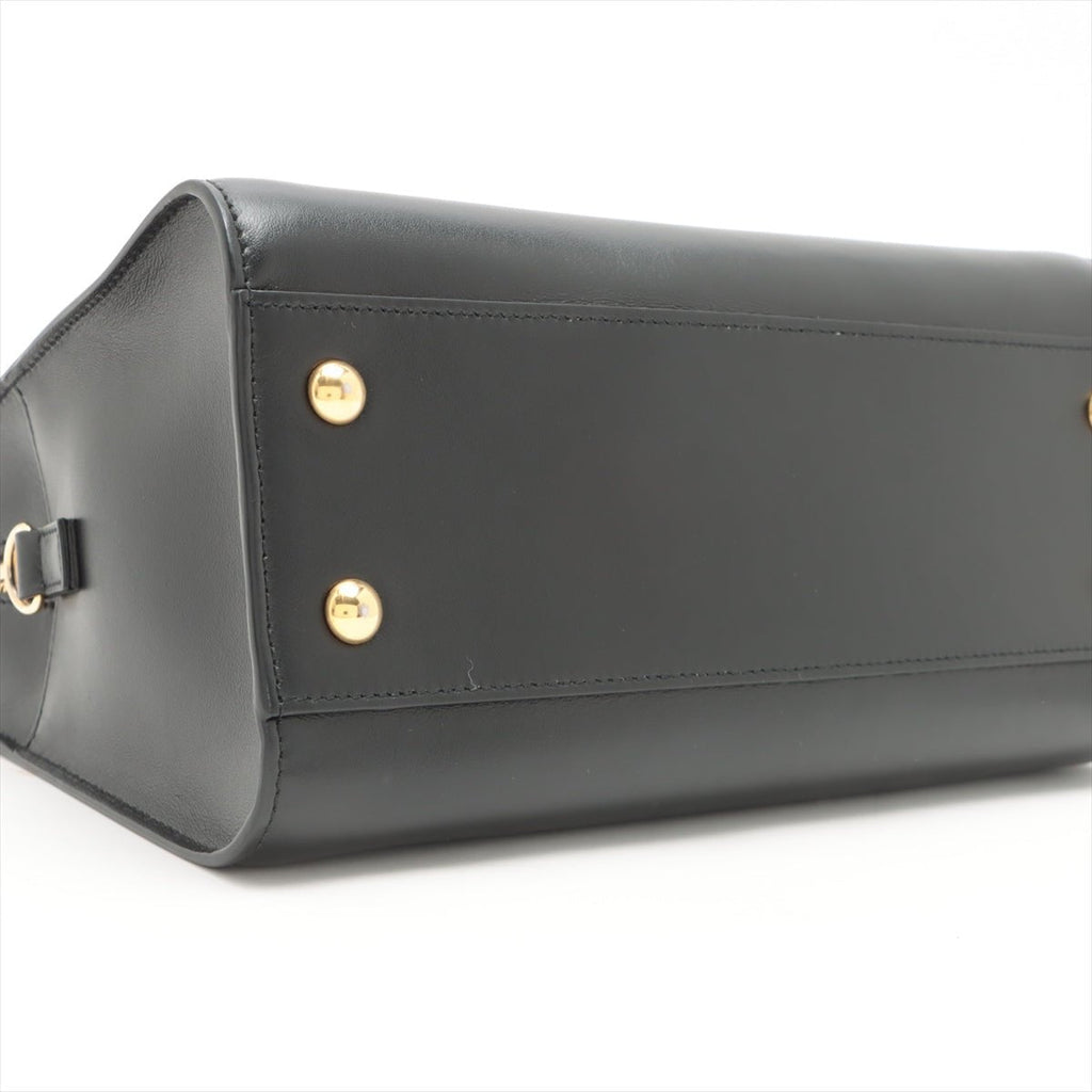 Paris Baby Cabas 2-Way Leather Black Bag