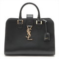 Paris Baby Cabas 2-Way Leather Black Bag