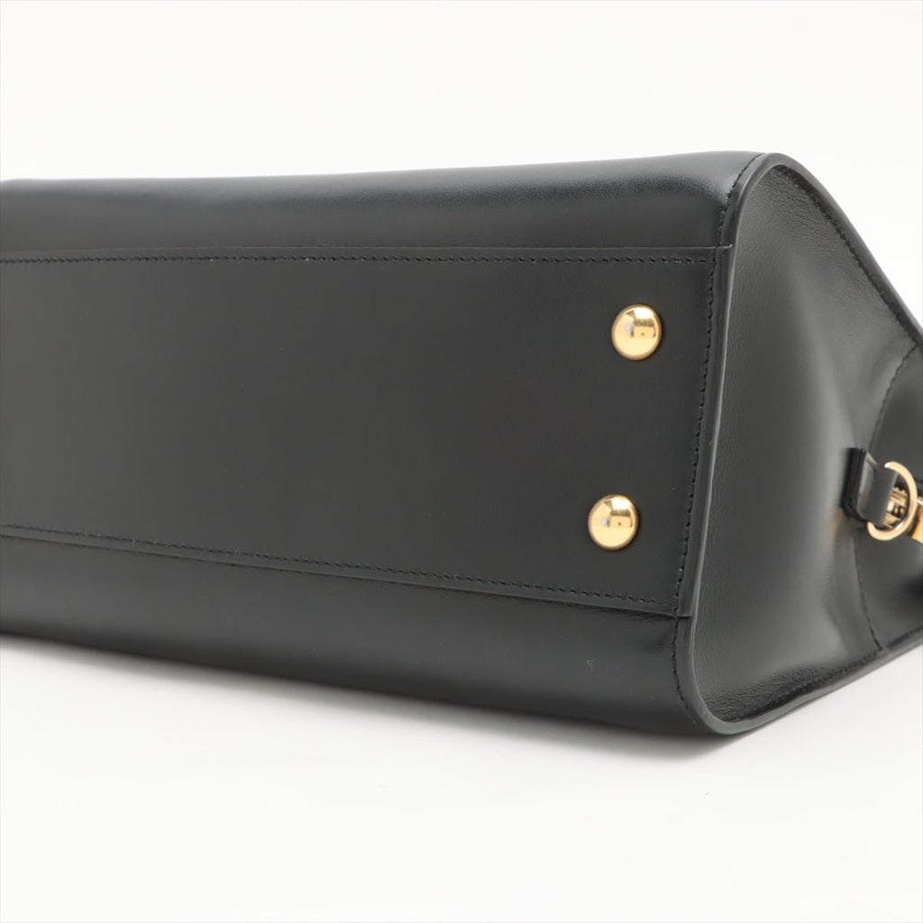 Paris Baby Cabas 2-Way Leather Black Bag