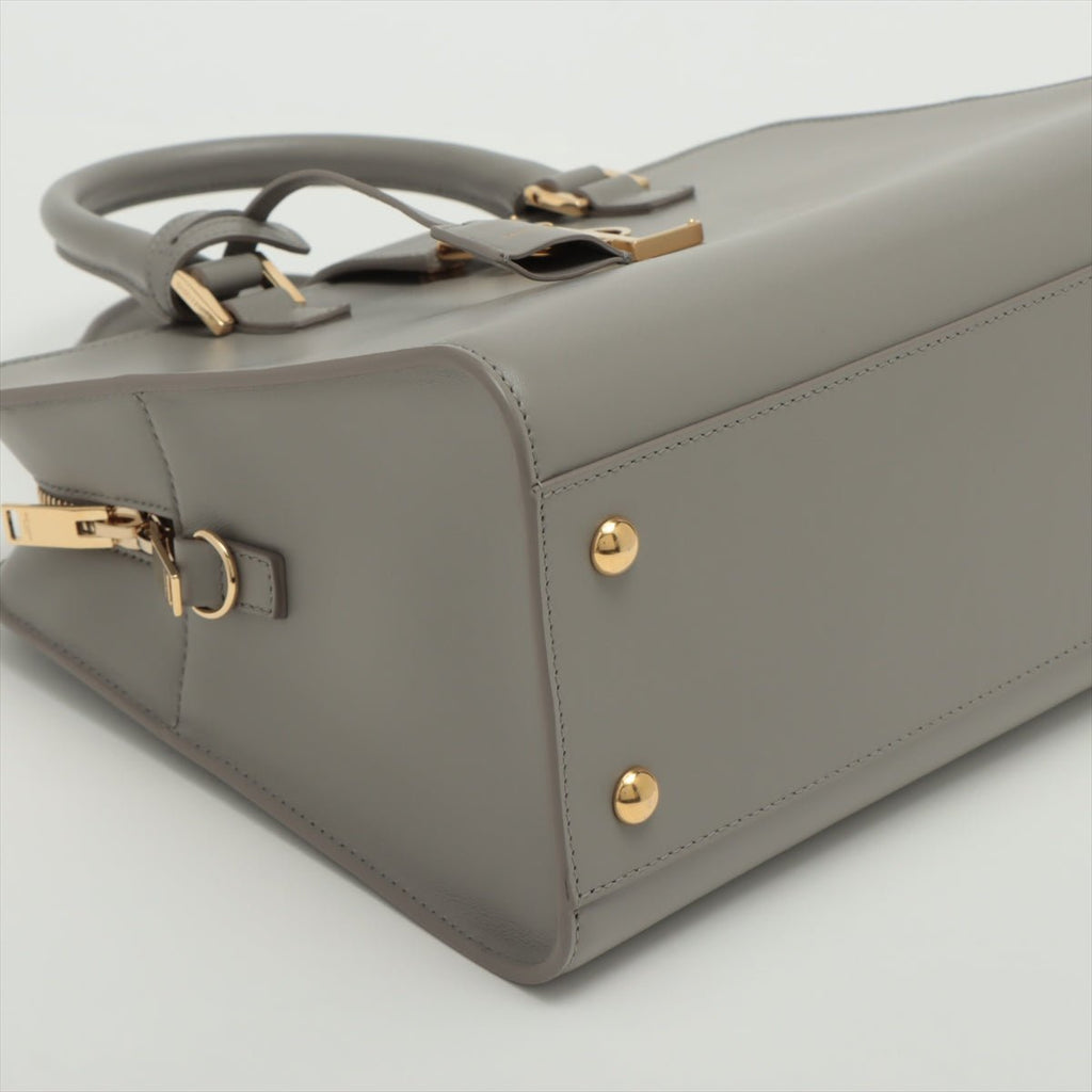 Paris Baby Cabas Leather 2-way Grey Large