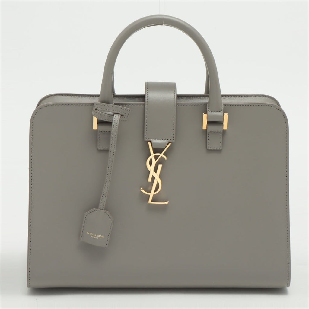 Paris Baby Cabas Leather 2-way Grey Large