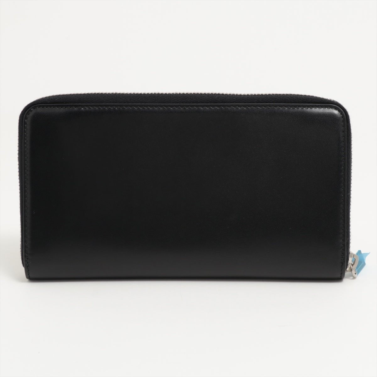 Paris Round Zip Wallet Black Leather