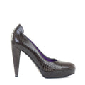 Snakeskin Platform Leather Pumps