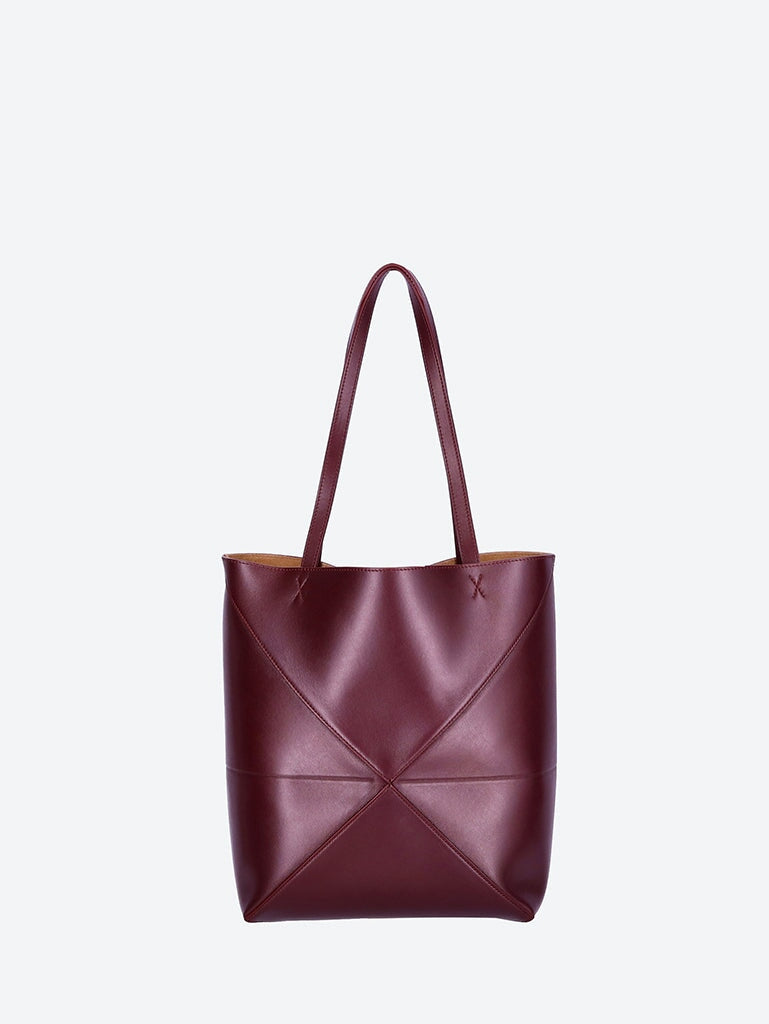 Loewe Women Shiny Leather Puzzle Fold Tote Medi
