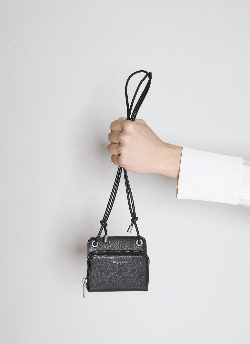 Saint Laurent Men Lanyard Leather Wallet
