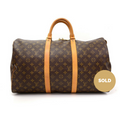 Louis Vuitto Keepall 50 Monogram Canvas Travel Bag