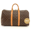 Louis Vuitto Keepall 45 Monogram Canvas Travel Bag