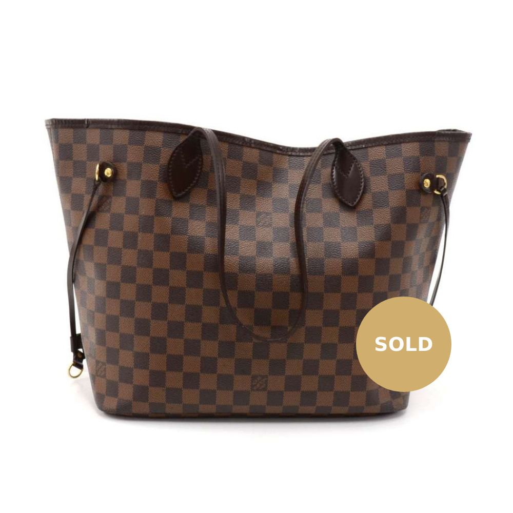 Louis Vuitto Neverfull MM Damier EbÃ¨ne Canvas Tote Bag