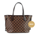 Louis Vuitto Neverfull PM Damier EbÃ¨ne Canvas Shoulder Bag