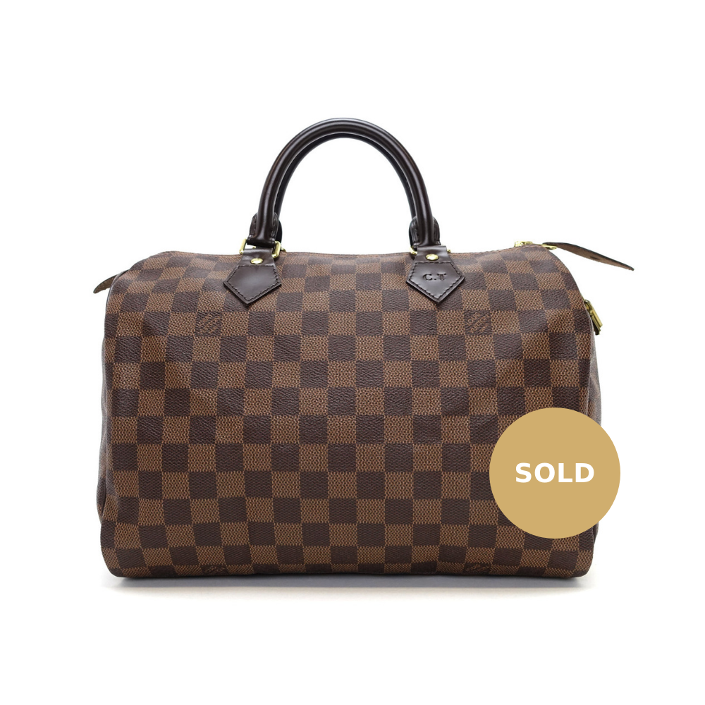 Louis Vuitto Speedy 30 Damier EbÃ¨ne Canvas Handbag