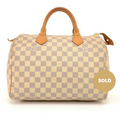 Louis Vuitto Speedy 30 Damier Azur Canvas Handbag