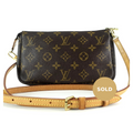 Louis Vuitto Pochette Accessoires Monogram Canvas Bag with Long Strap