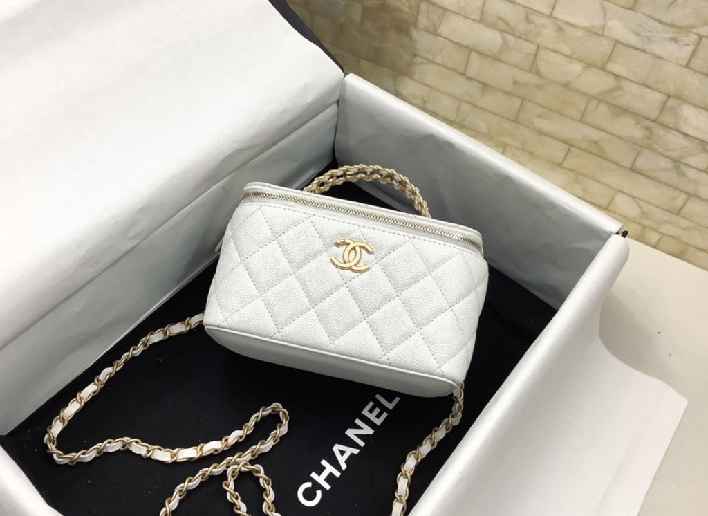 CHLSmall Vanity Case White For Women Bags 5.9in/15cm