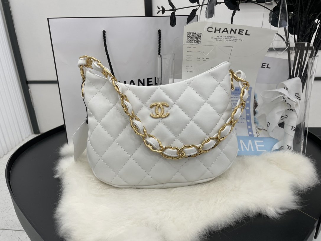 CHLHobo Handbag White For Women, Women’s Bags 9.4in/24cm
