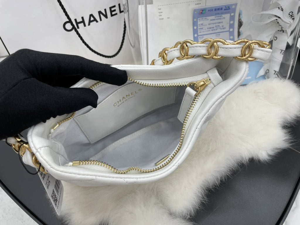 CHLHobo Handbag White For Women, Women’s Bags 9.4in/24cm