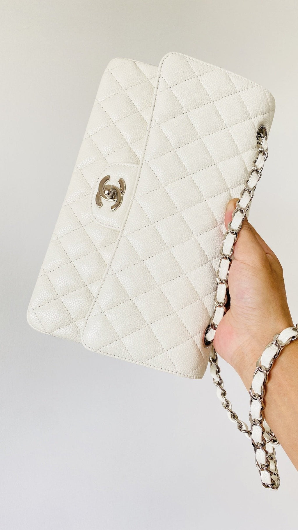CHLSmall Classic Handbag White For Women, Women’s Bags 9.1in/23cm