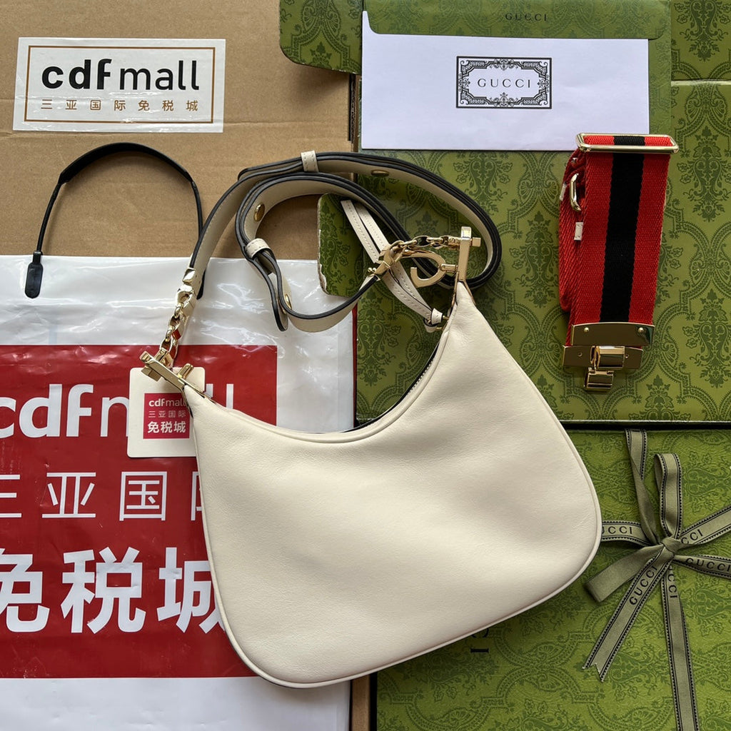 gg Atache Small Shoulder Bag White For Women, Women’s Bags 9in/23cm gg 699409 UXWBG 9109