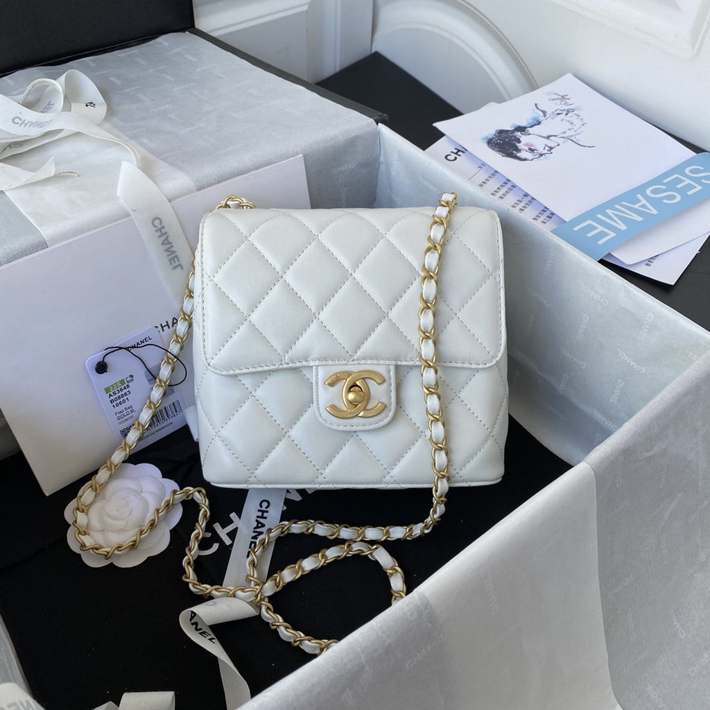 CHLMini GlamIap Bag White For Women Bags 6.7in/17cm