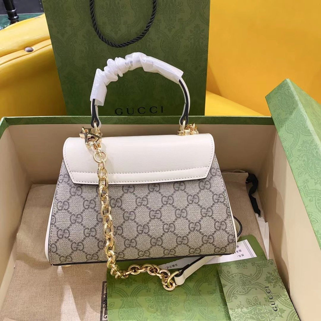 gg Horsebit 1955 Mini Bag White For Women, Women’s Bags 8.7in/22cm gg ‎703848 92TCK 9761