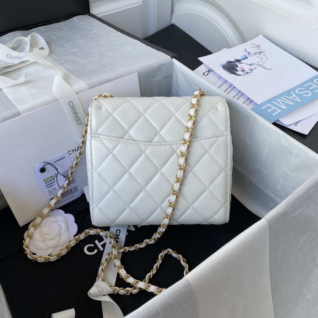 CHLMini Flap Bag White For Women, Women’s Bags 6.7in/17cm