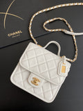 CHLSmall GlamIap Bag With Top Handle White For Women Bags 8.1in/20.5cm