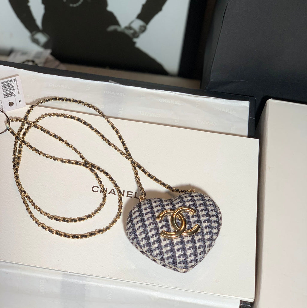 CHLLong Necklace Bag Beige And White For Women, Women’s Bags 3in/7.6cm AB9485 B09330 NK599