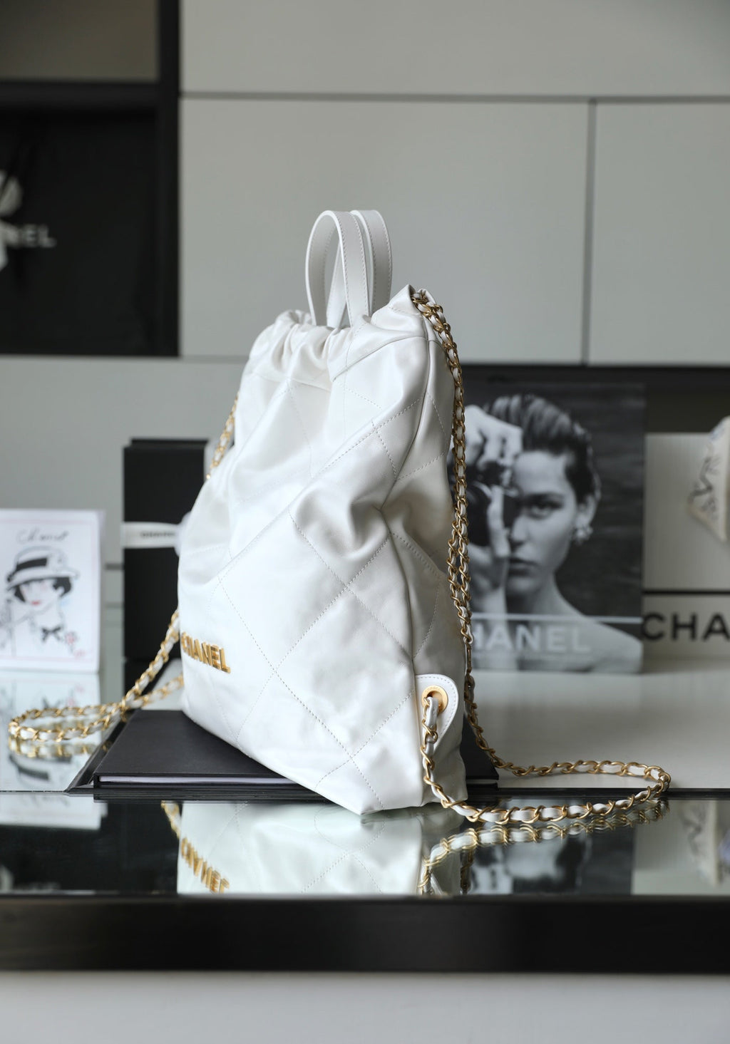 CHLLarge CHL22 Backpack White For Women, Women’s Bags 19.9in/51cm AS3313 B08037 10601