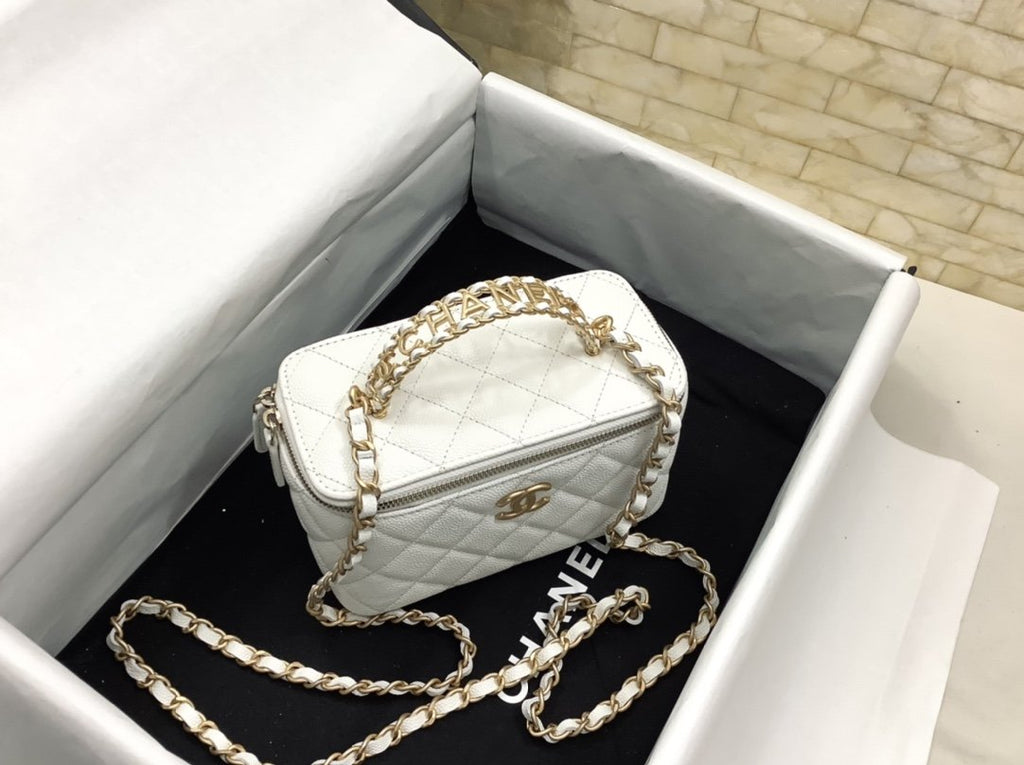 CHLSmall Vanity Case White For Women Bags 5.9in/15cm