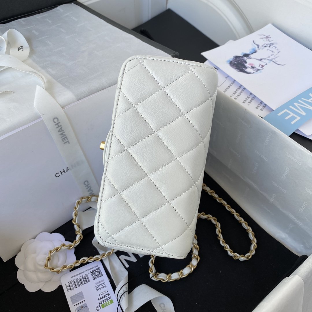 CHLMini Flap Bag White For Women, Women’s Bags 6.7in/17cm